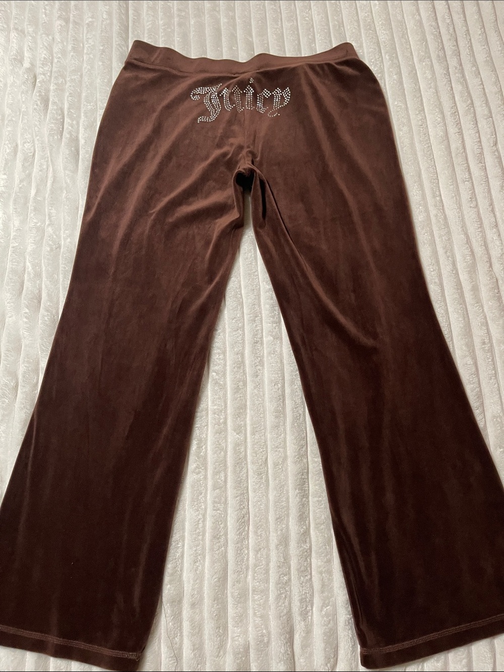 Juicy Couture Brown Velour Logo Pants | Size Large